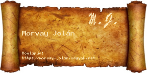 Morvay Jolán névjegykártya